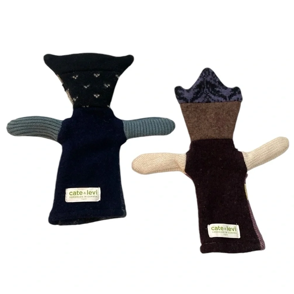 Cate & Levi Pirate Princess Handmade Upcycled Wool Animal Hand Puppets (2) - Picture 4 of 7